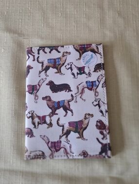 Passport Cover Dog Print Canvas Pet Accessory - Pink with Multicolor Dogs
